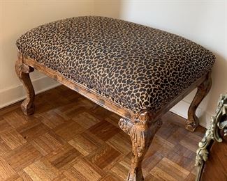Leopard print ottoman