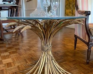 mid-century brass wheat table