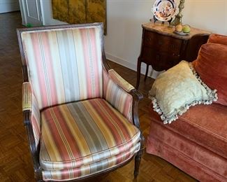 striped silk chair