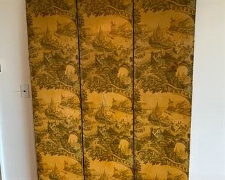 3 panel French wall paper screen