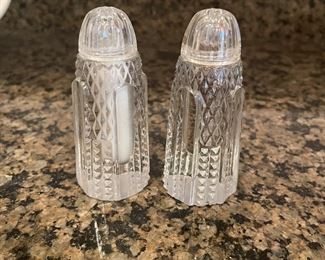 Vintage glass salt & pepper shakers,  $7