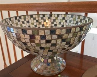Mosaic glass bowl,  $20