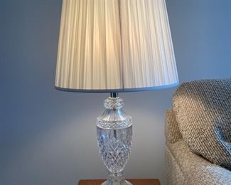 Glass lamp with silver base,  $30