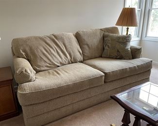 Tan sleeper sofa,  $150