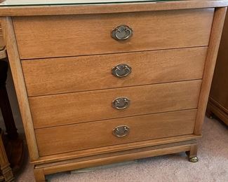 American of Martinsville, 4 drawer chest w/ glass protective top,  -2 available - $199