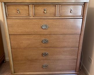 American of Martinsville 5 drawer chest with glass protective top,  $225