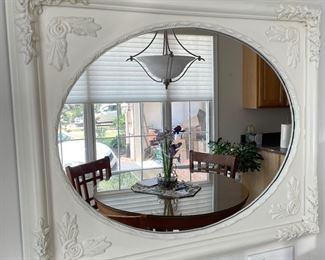 White framed mirror,  $32