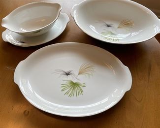 Vintage Sango "Palm Springs", gravy boat, oval bowl, oval platter,  $15