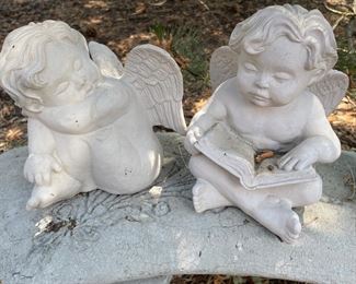 White cherub statues, $15 each