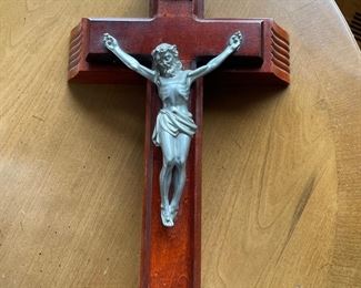 Roman - Sick Call Crucifix Set, 8.5 x 14 Resin Wall Crucifix with Candles and Mini Bottle, 4-Piece Set,  $20