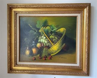 Still life painting of fruit basket,  $50
