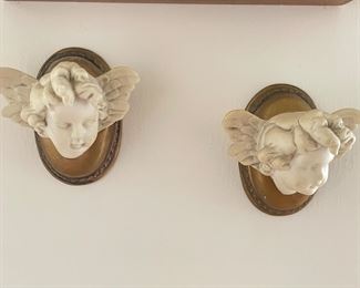 Small cherub heads & wings on plaque,  $5 each