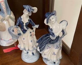Pair of women in blue and white,  $5 each