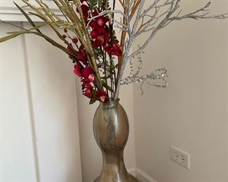 Tall Silver/gold glass vase,  $30