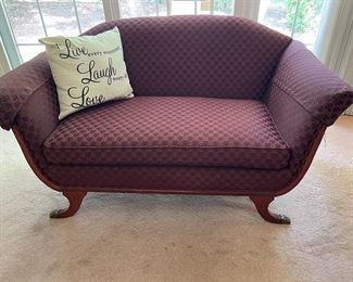 Burgundy settee,  $199
