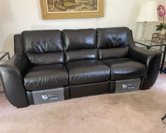Black Leather reclining sofa (manual),  $799