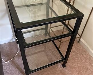 Glass tiered end table - 2 available - $99 each