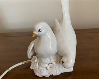 White porcelain birds light,  $6