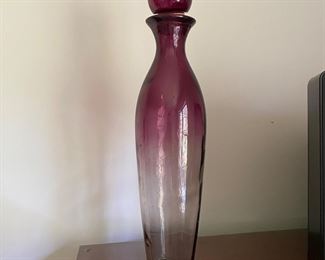 Purple hombre tall vase with topper,  $20