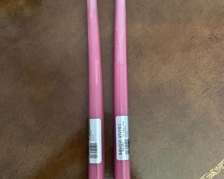 Pink taper candles,  $1 each