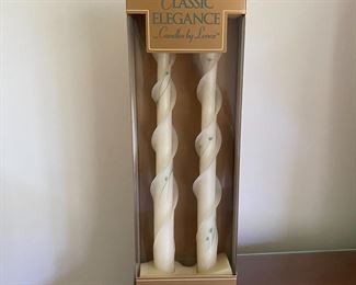 Pair of elegant boxed taper candles,  $4