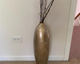 Gold metallic tall vase,  $24