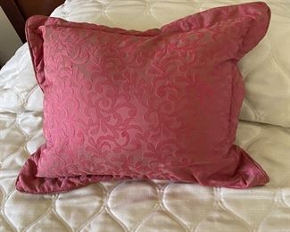 Rose colored pillow,  $12