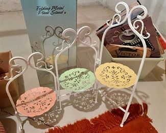 Folding metal plant stand, $15