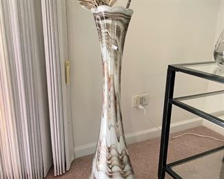 Tall glass swirl vase,  $40
