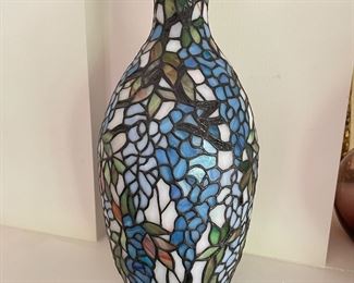 Tiffany-Style Stained Glass Flared Shaped Floral Table Vases /Table Lamps,  $75