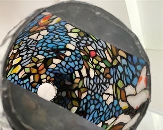 Additional view of stained glass vase/lamp