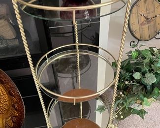 3 tiered mirrored shelf unit,  $40