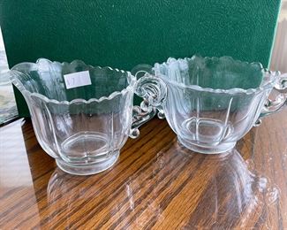 Vintage ruffled rim sugar and creamer,  $7