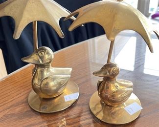 Brass ducks, Large $8, Medium $7