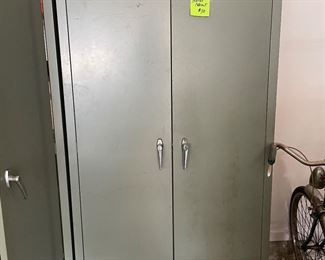 Vintage Metal cabinet w/shelves, 2 available,  $30 each