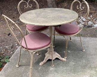 Antique parlor table w/ 3 parlor chairs (not pictured),  $68