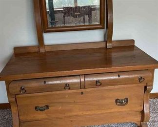 Antique Dresser With Mirror