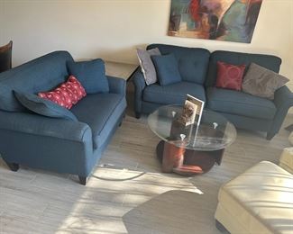 BLUE SOFA AND COUCH