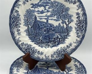 Brook Blue Dinner Plates by Queens
