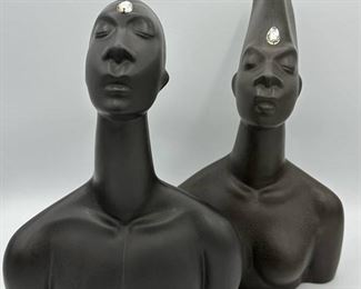 Vintage Egyptian Bust Pair