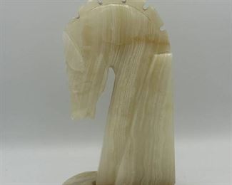 Vintage Solid Onyx Horse Head