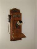 Antique Oak Wall Telephone