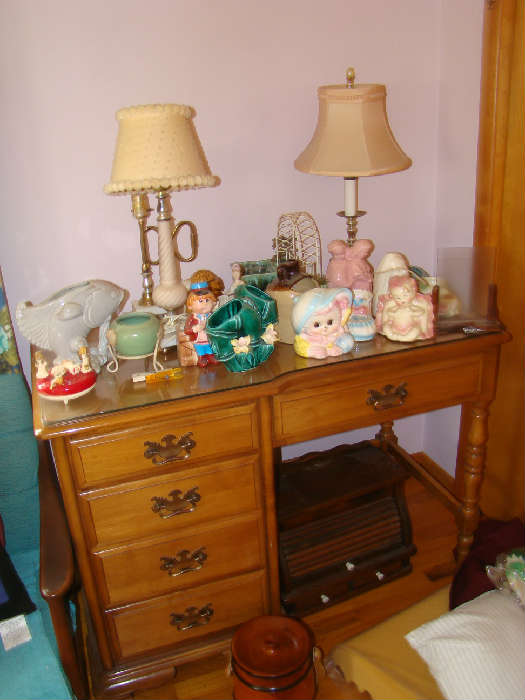 Maple Desk, Retro Lamps and Misc