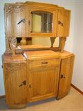 Oak Art Deco Rouge Marble China Buffet