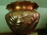 Super Large Hand Hammered Jardinier w Large Acantus Leaves
