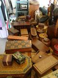 Collection of Wooden Boxes Modern to Antique