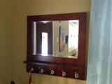 Entry Mirror with Hooks for Coats