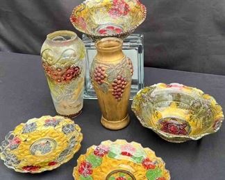 Goofus Vintage Vases, Bowls Platter Bundle