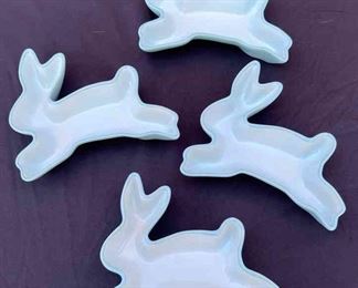 Bunny Pottery Dish Sky Blue 4pcs