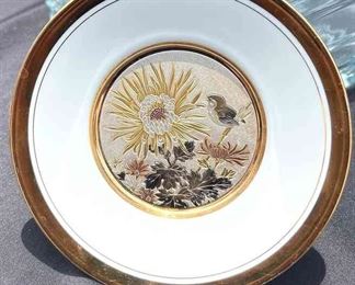 Chokin Collector Plate With 24 Kt Gold Trim